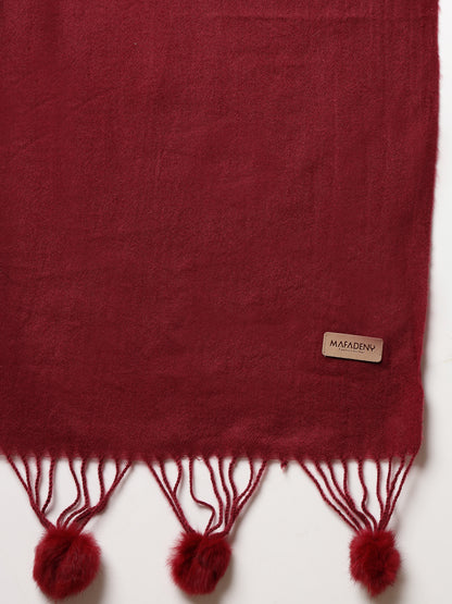 MAFADENY WINTER WRAP MEHROON STOLE - COZY COMFORT IN SUBTLE ELEGANCE