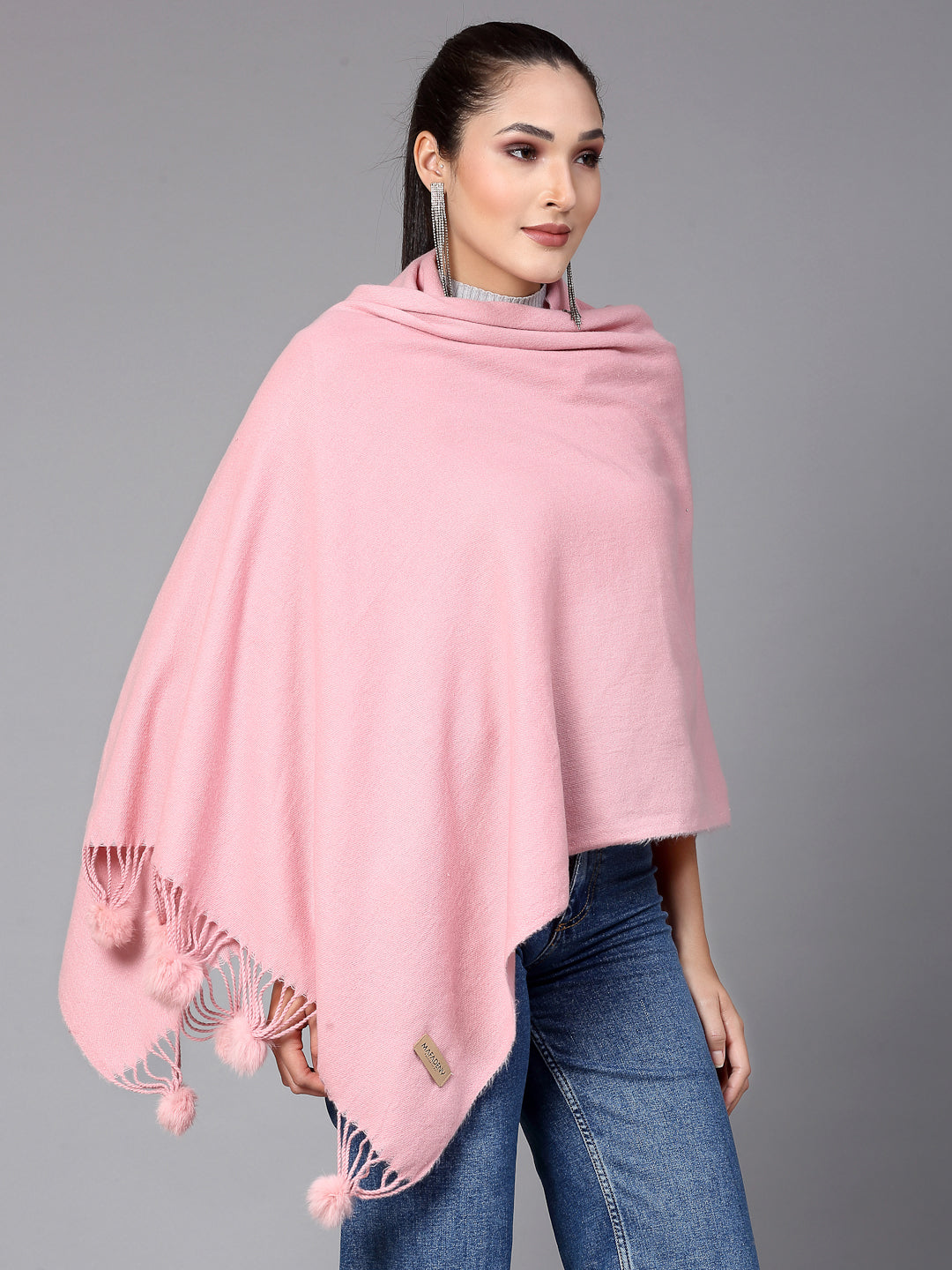 MAFADENY WINTER WRAP PEACH STOLE - COZY COMFORT IN SUBTLE ELEGANCE