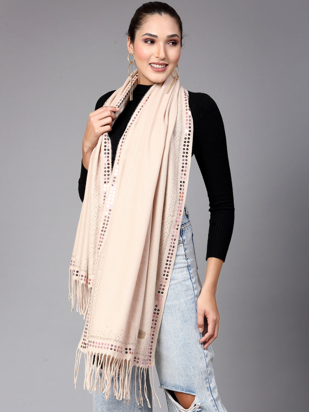 MAFADENY WINTER WRAP FAWN STOLE - COZY COMFORT IN SUBTLE ELEGANCE