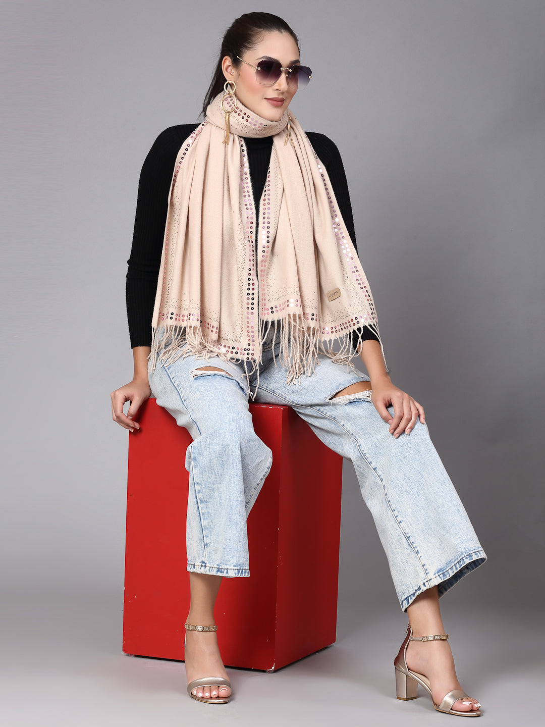 MAFADENY WINTER WRAP FAWN STOLE - COZY COMFORT IN SUBTLE ELEGANCE