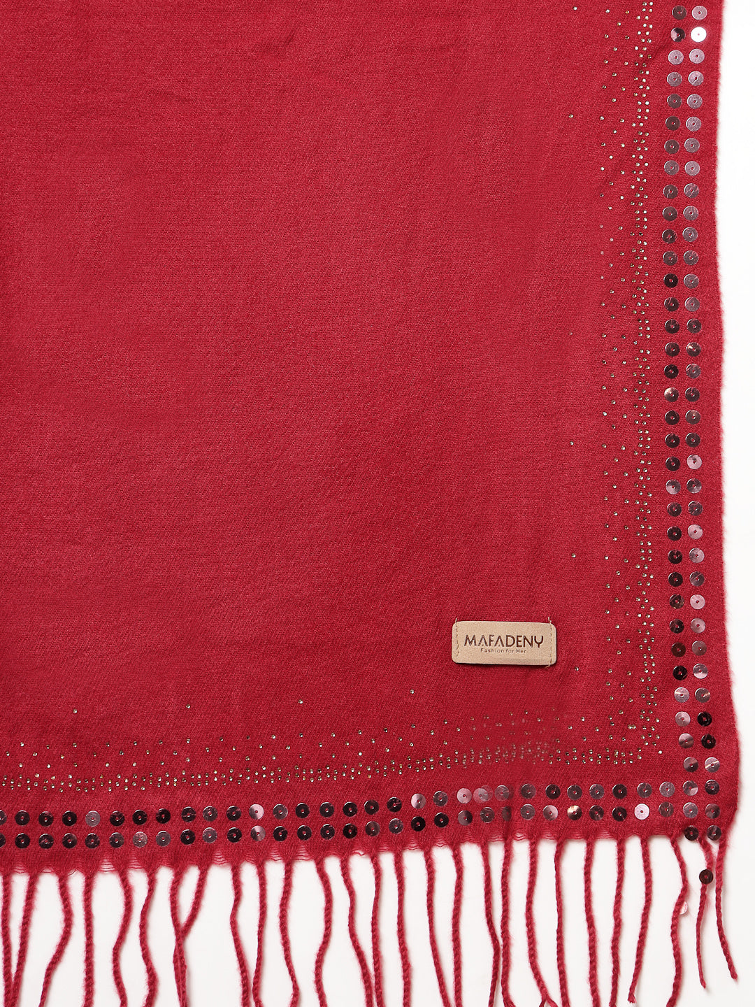 MAFADENY WINTER WRAP MEHROON STOLE - COZY COMFORT IN SUBTLE ELEGANCE