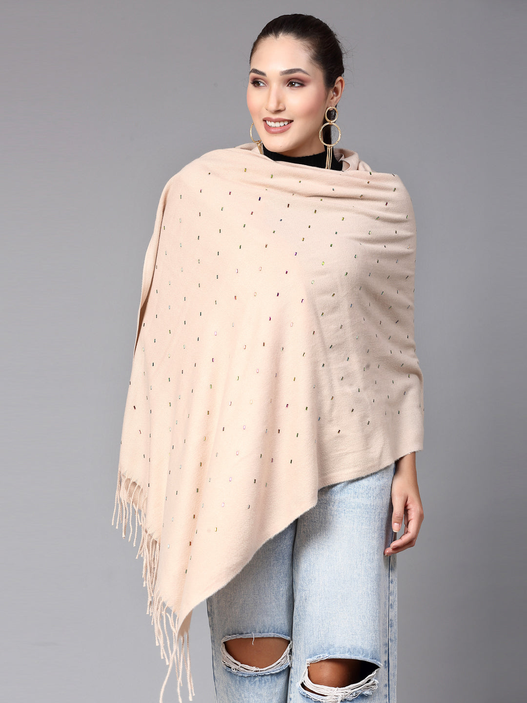 MAFADENY WINTER WRAP FAWN STOLE - COZY COMFORT IN SUBTLE ELEGANCE