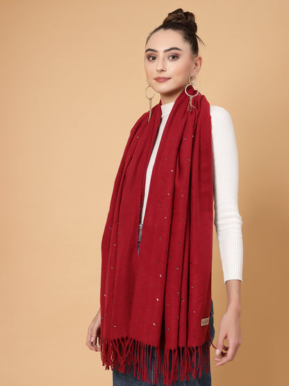 MAFADENY WINTER WRAP MEHROON STOLE - COZY COMFORT IN SUBTLE ELEGANCE