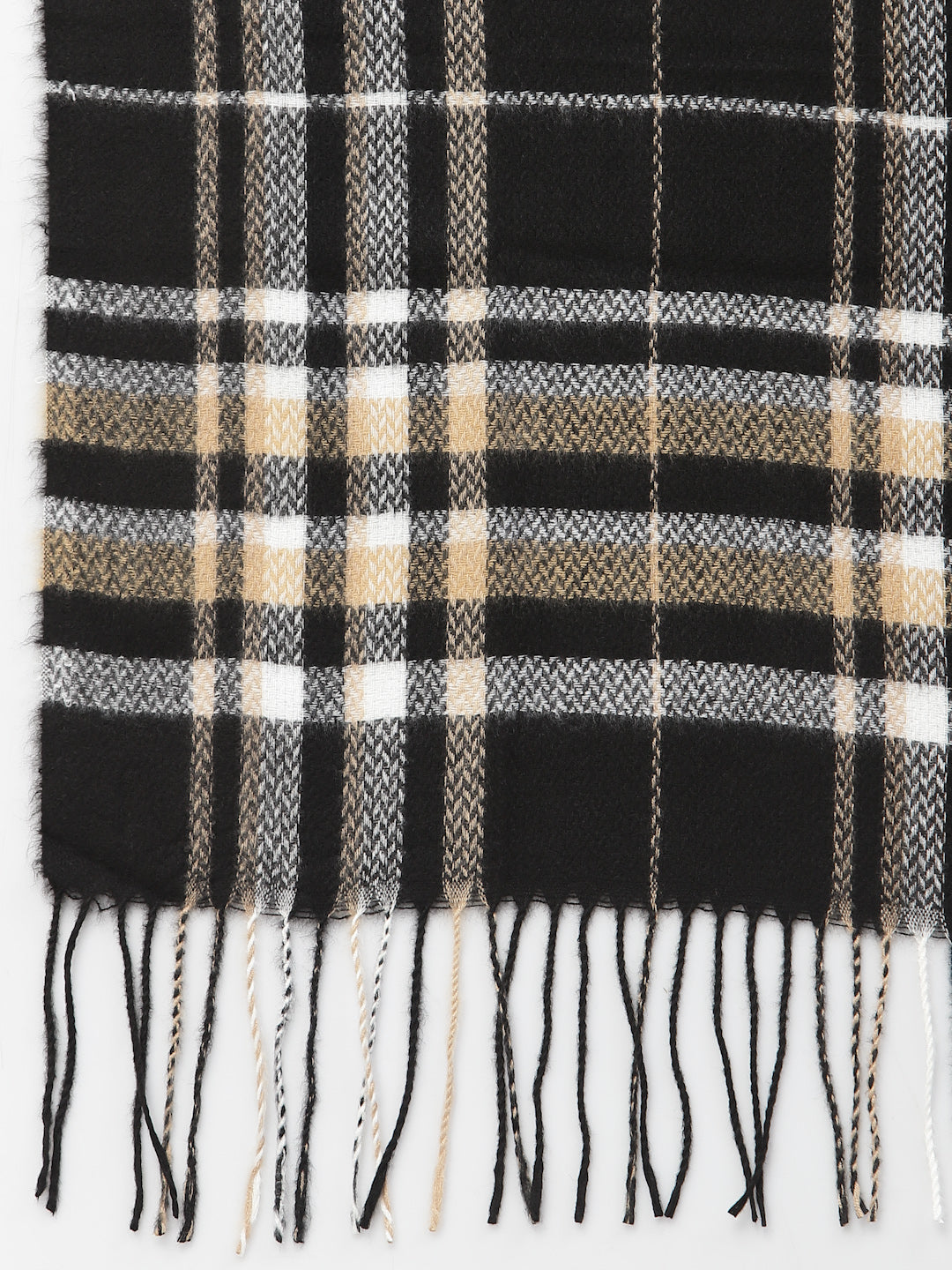 Mafadeny Women Black & White Checked Stole