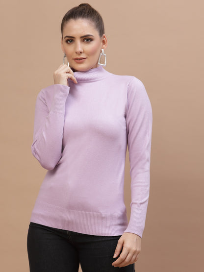 Mafadeny Winter Wear Lavender Stylish & Cosy  Pullover