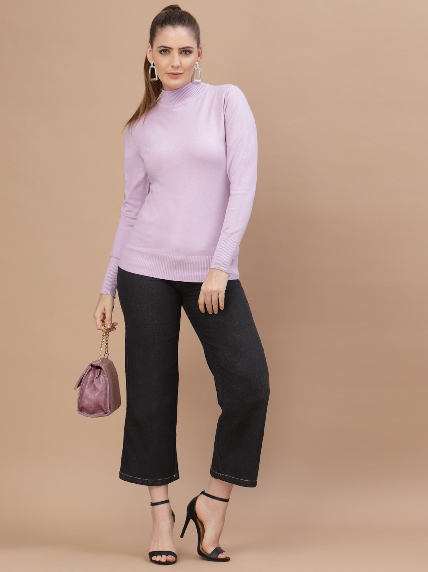 Mafadeny Winter Wear Lavender Stylish & Cosy  Pullover