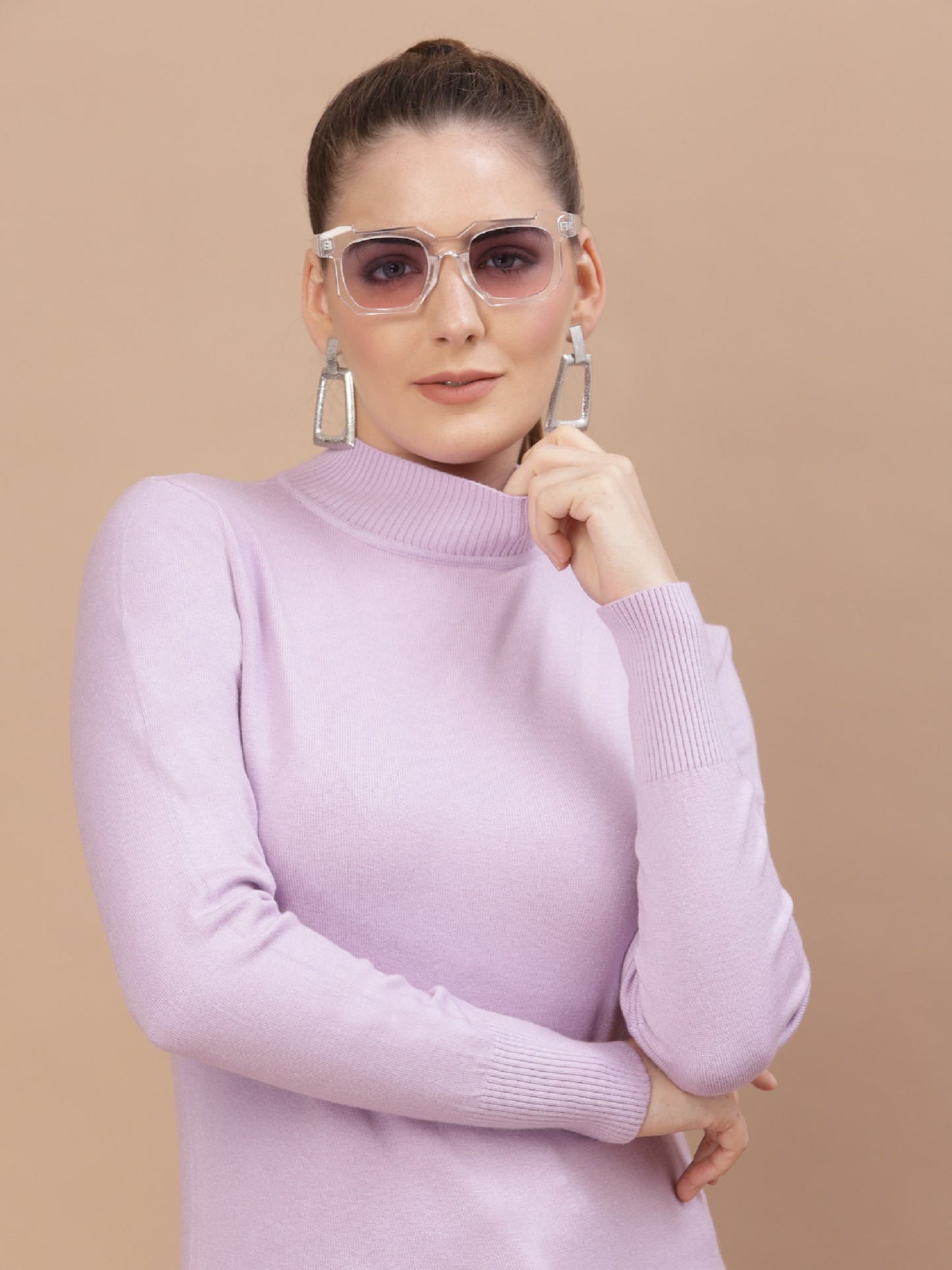 Mafadeny Winter Wear Lavender Stylish & Cosy  Pullover