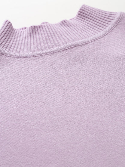 Mafadeny Winter Wear Lavender Stylish & Cosy  Pullover