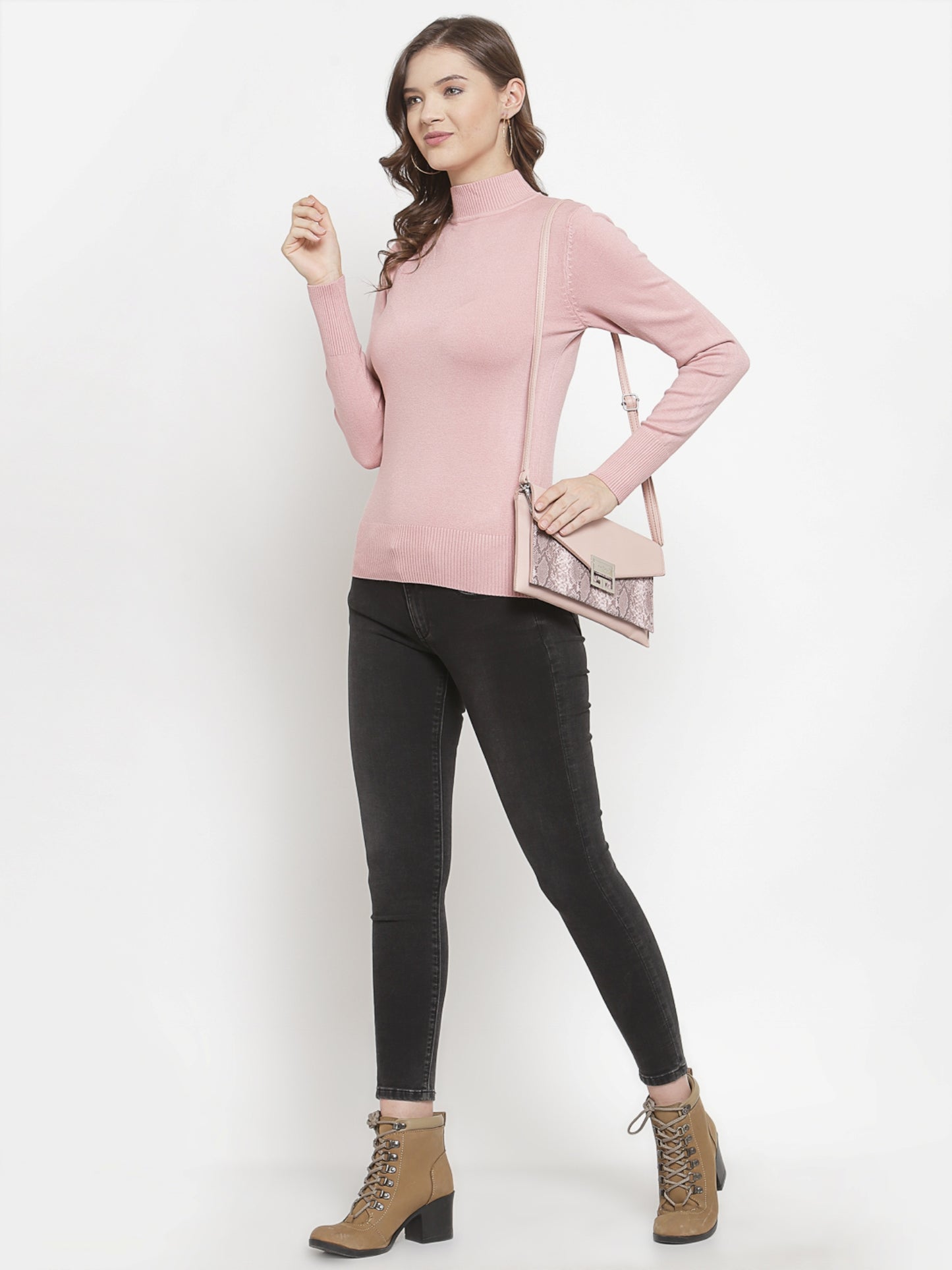 Mafadeny Winter Wear Peach Stylish & Cosy  Pullover