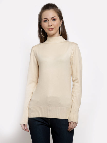 Mafadeny Winter Wear Cream Stylish Pullover