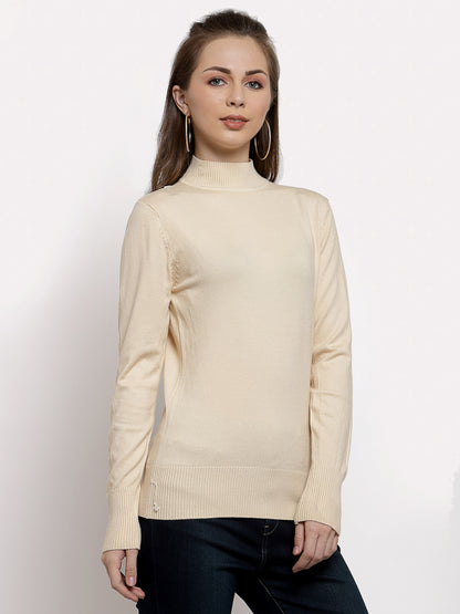 Mafadeny Winter Wear Cream Stylish Pullover