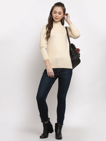 Mafadeny Winter Wear Cream Stylish Pullover