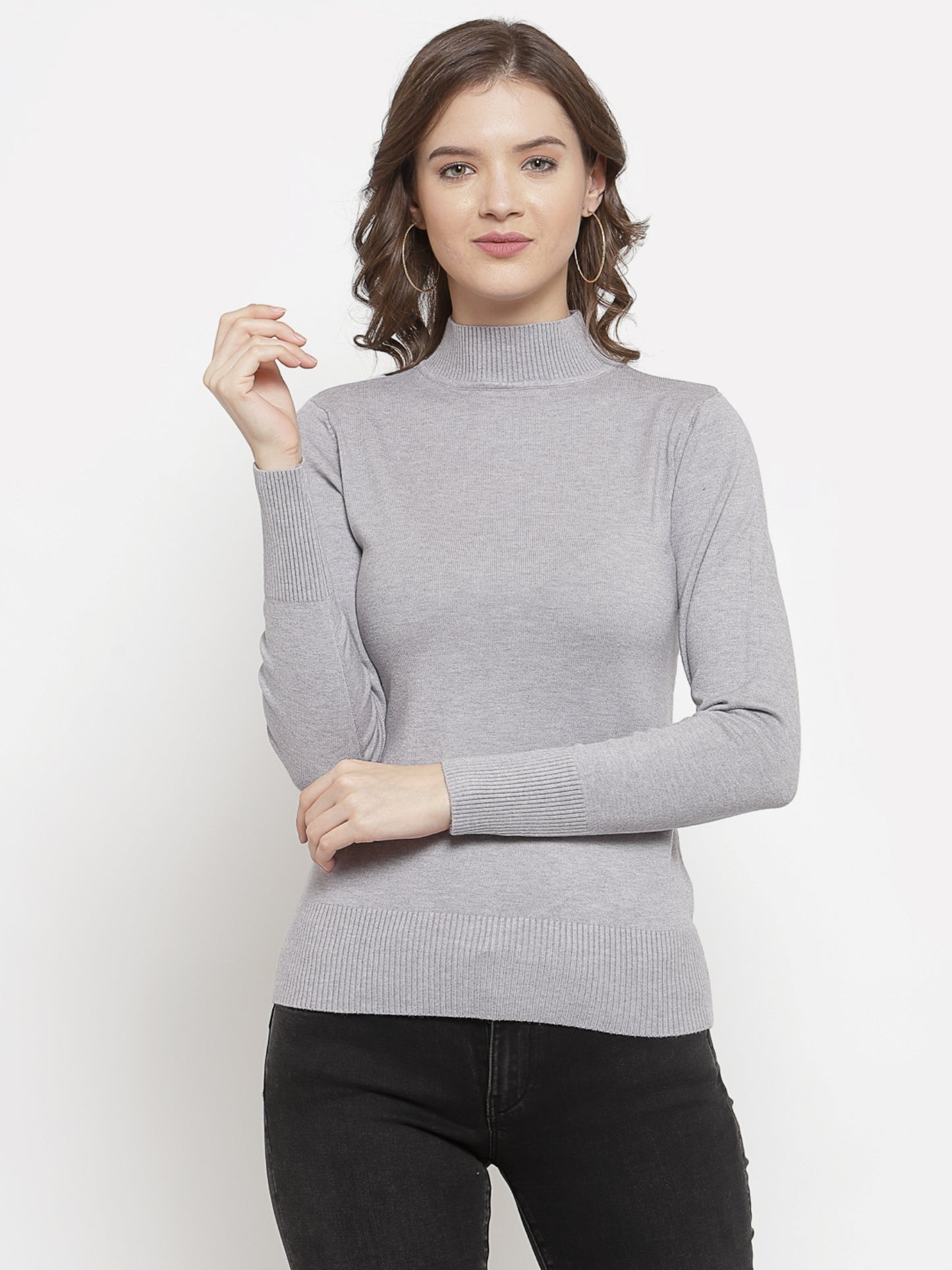 Mafadeny Winter Wear Grey Stylish & Cosy  Pullover