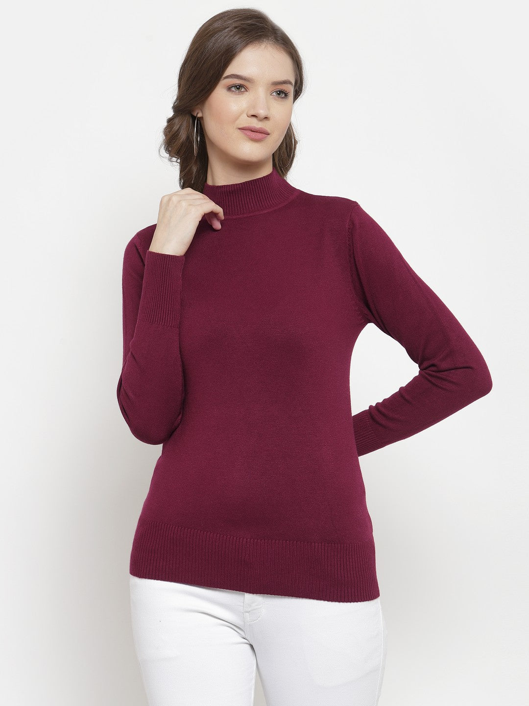 Mafadeny Winter Wear Maroon Stylish & Cosy  Pullover