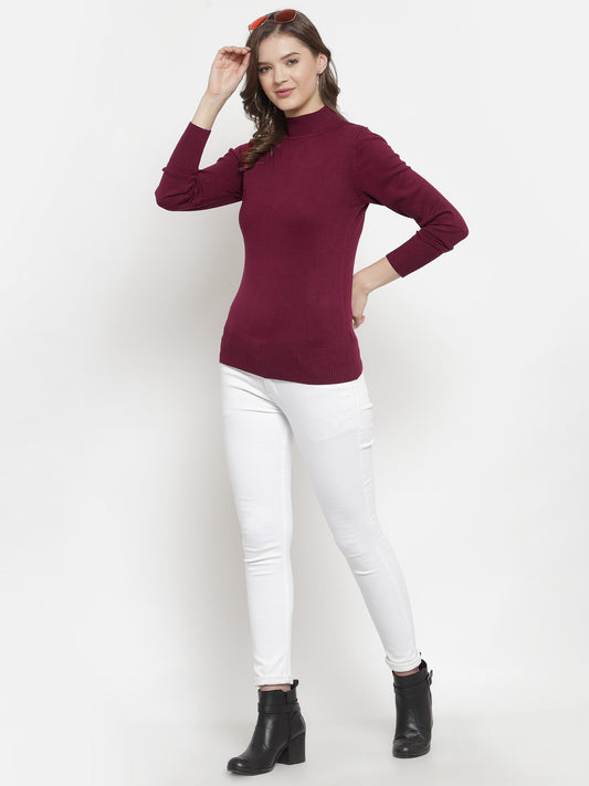 Mafadeny Winter Wear Maroon Stylish & Cosy  Pullover