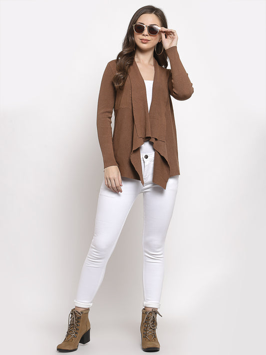 Mafadeny Women Winter Wear Camel Shrug