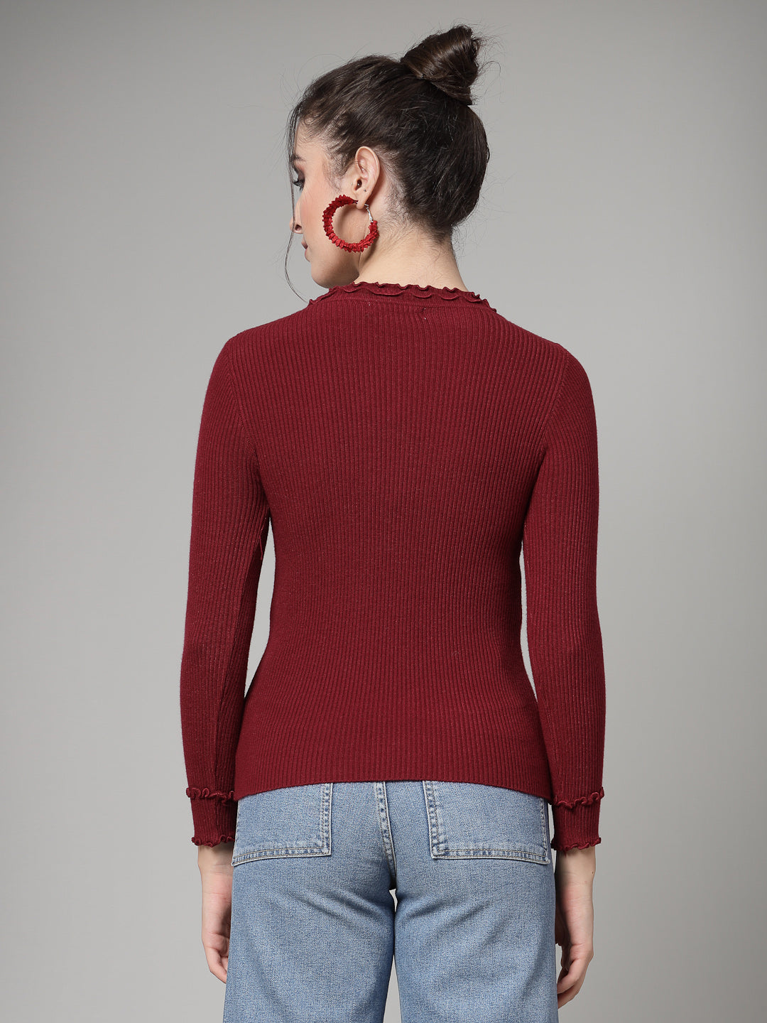 Mafadeny Winter wear Maroon Pullover