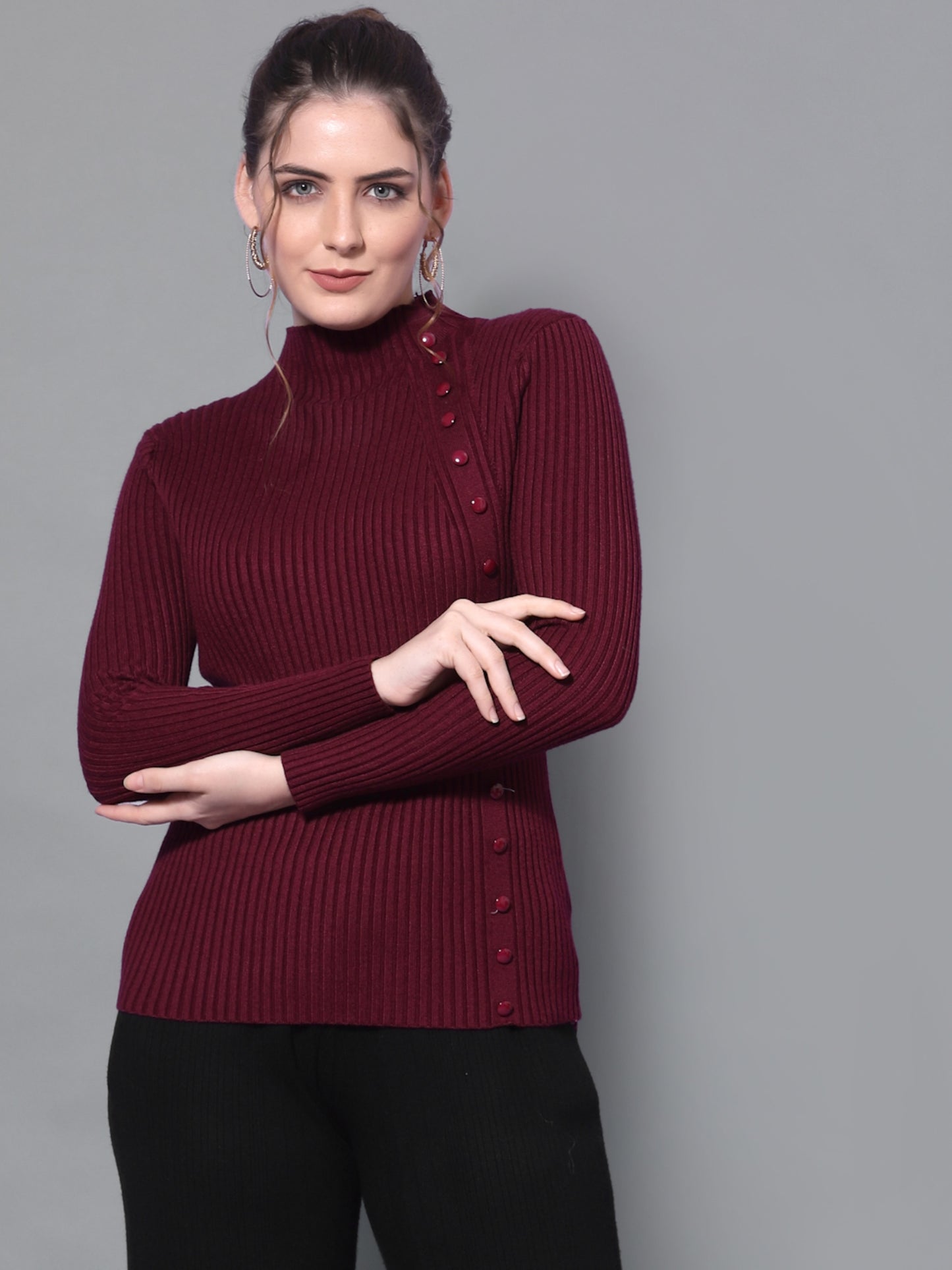 Mafadeny Winter wear Mehroon Pullover