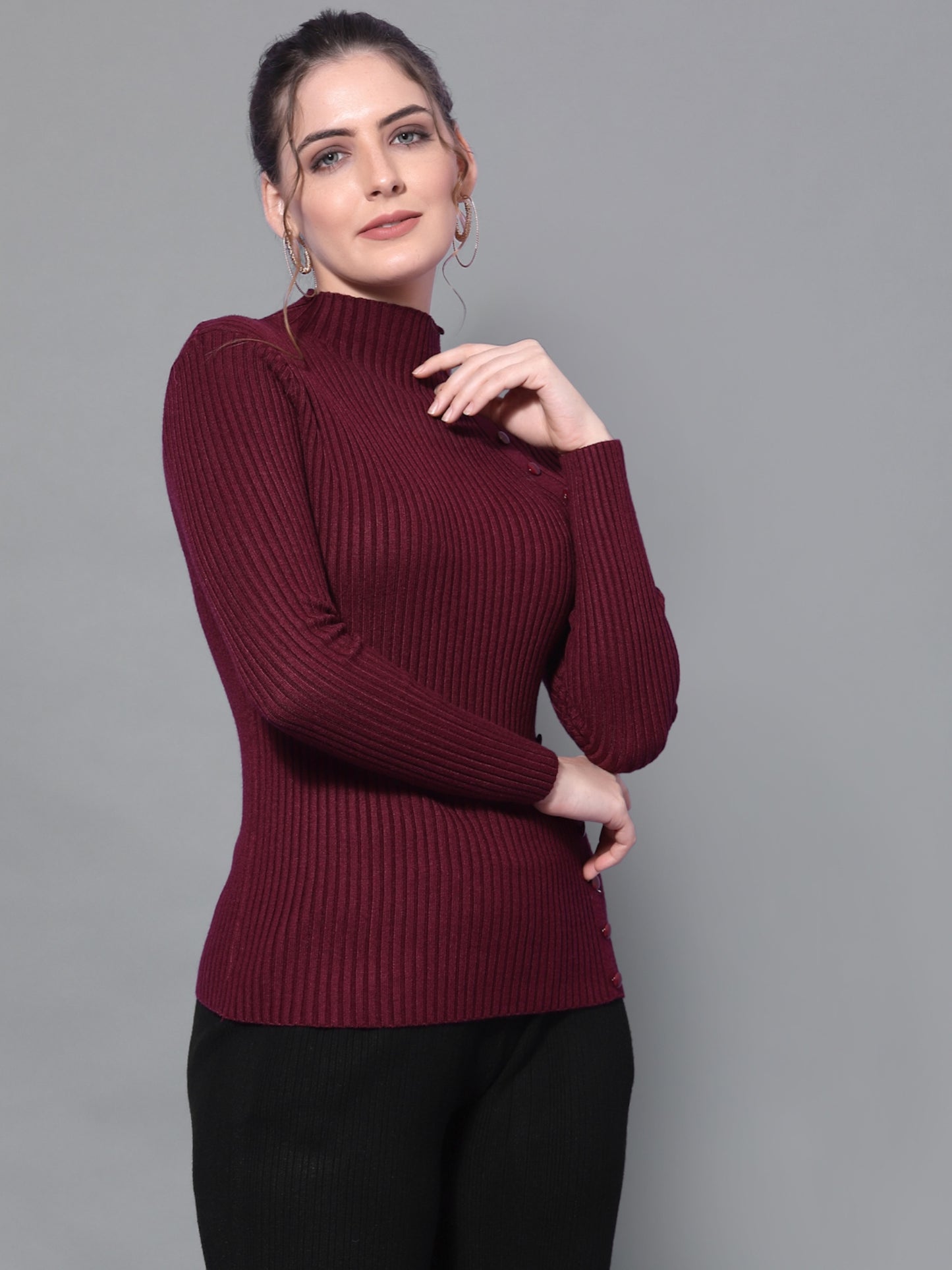 Mafadeny Winter wear Mehroon Pullover