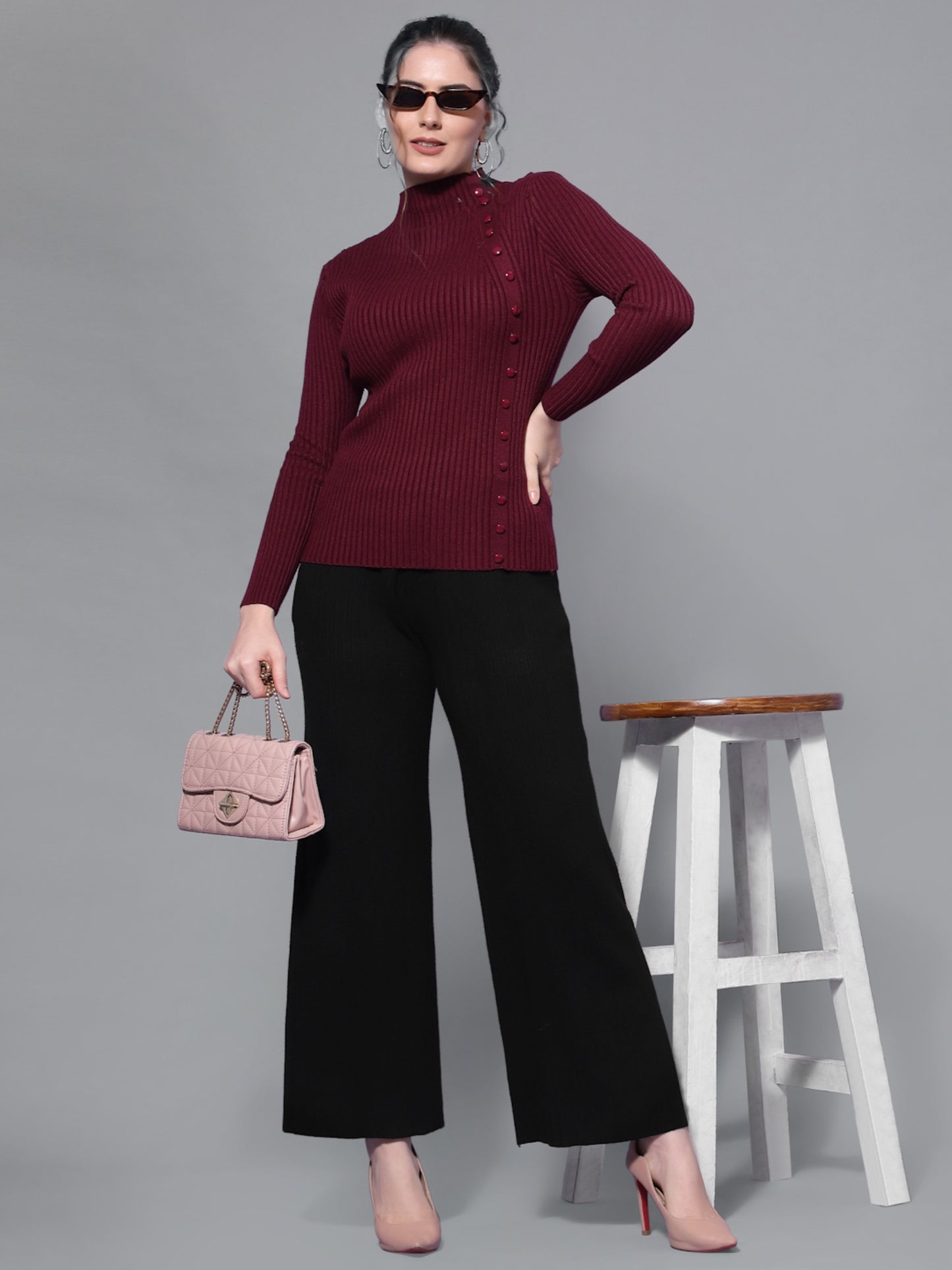 Mafadeny Winter wear Mehroon Pullover