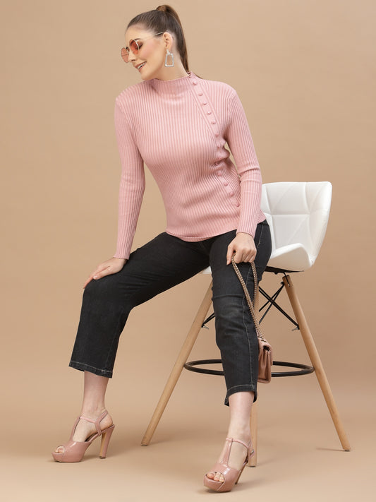 Mafadeny Winter wear Pink Pullover