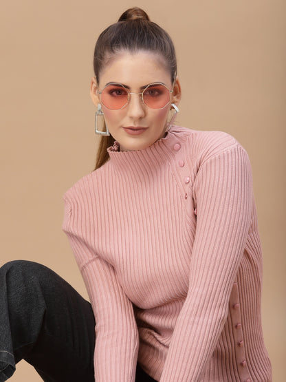 Mafadeny Winter wear Pink Pullover