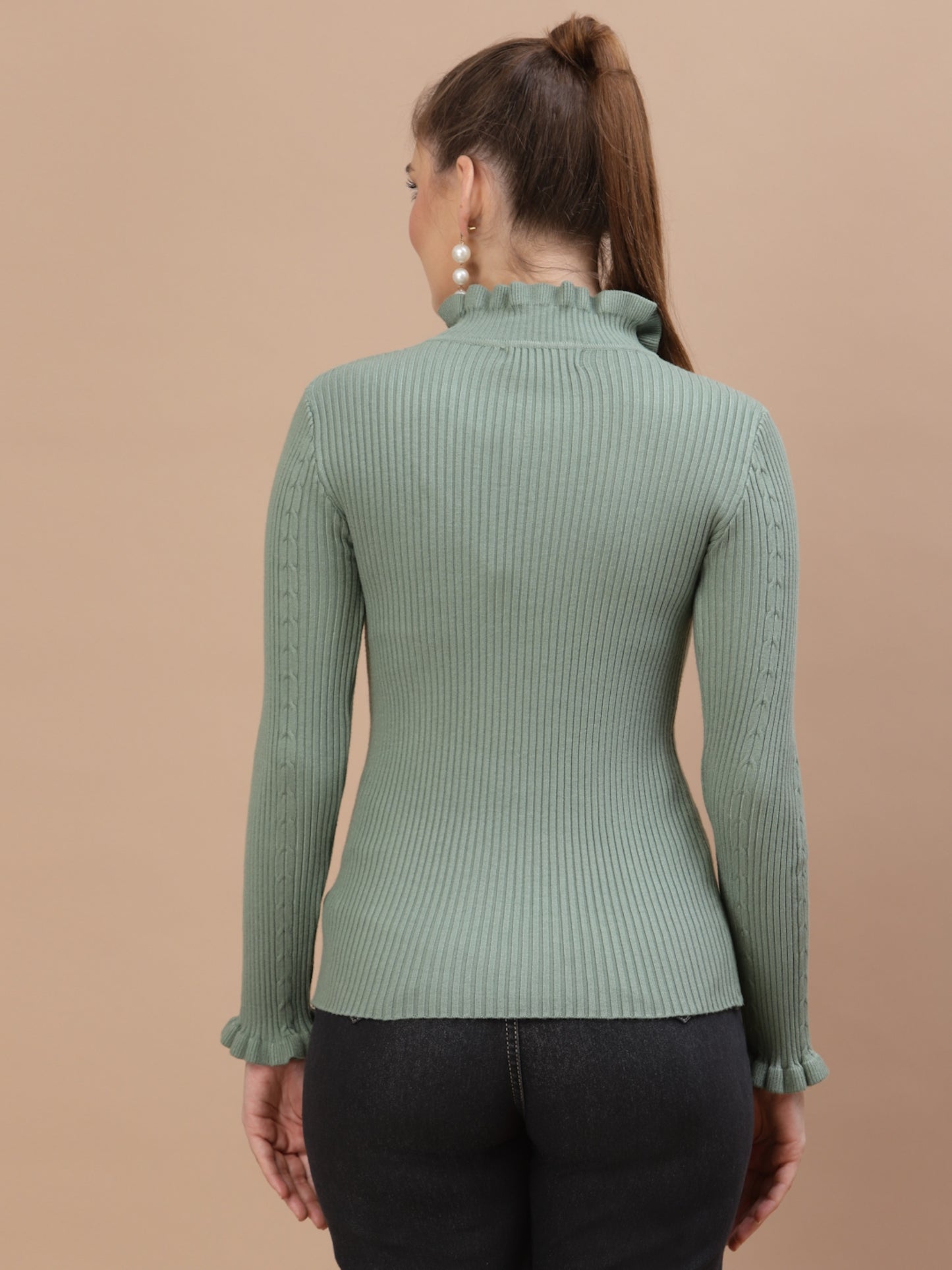 Mafadeny Winter wear Green Pullover