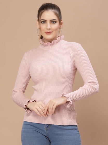 Mafadeny Winter wear Peach Pullover