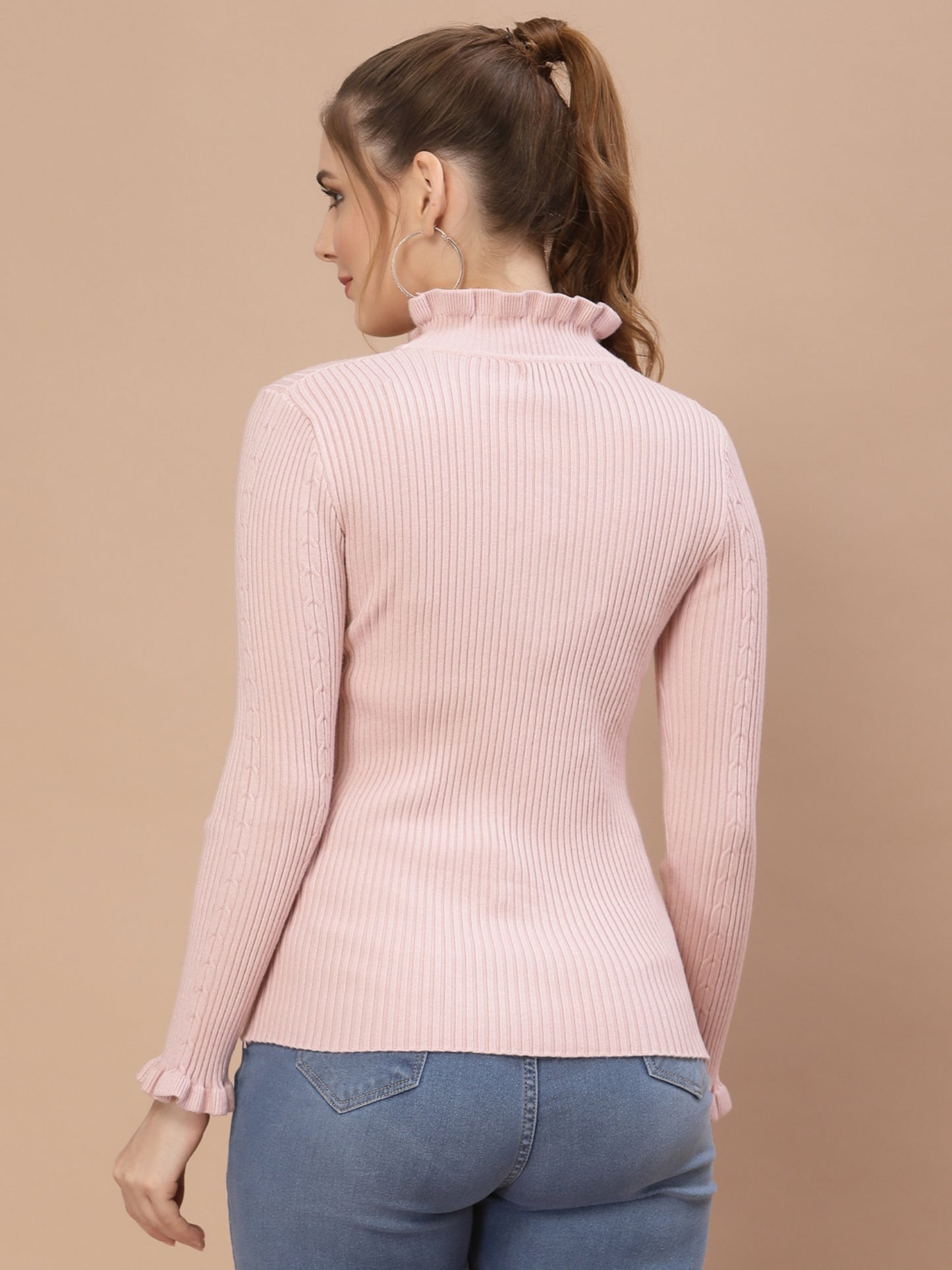 Mafadeny Winter wear Peach Pullover