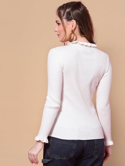 Mafadeny Winter wear White Pullover