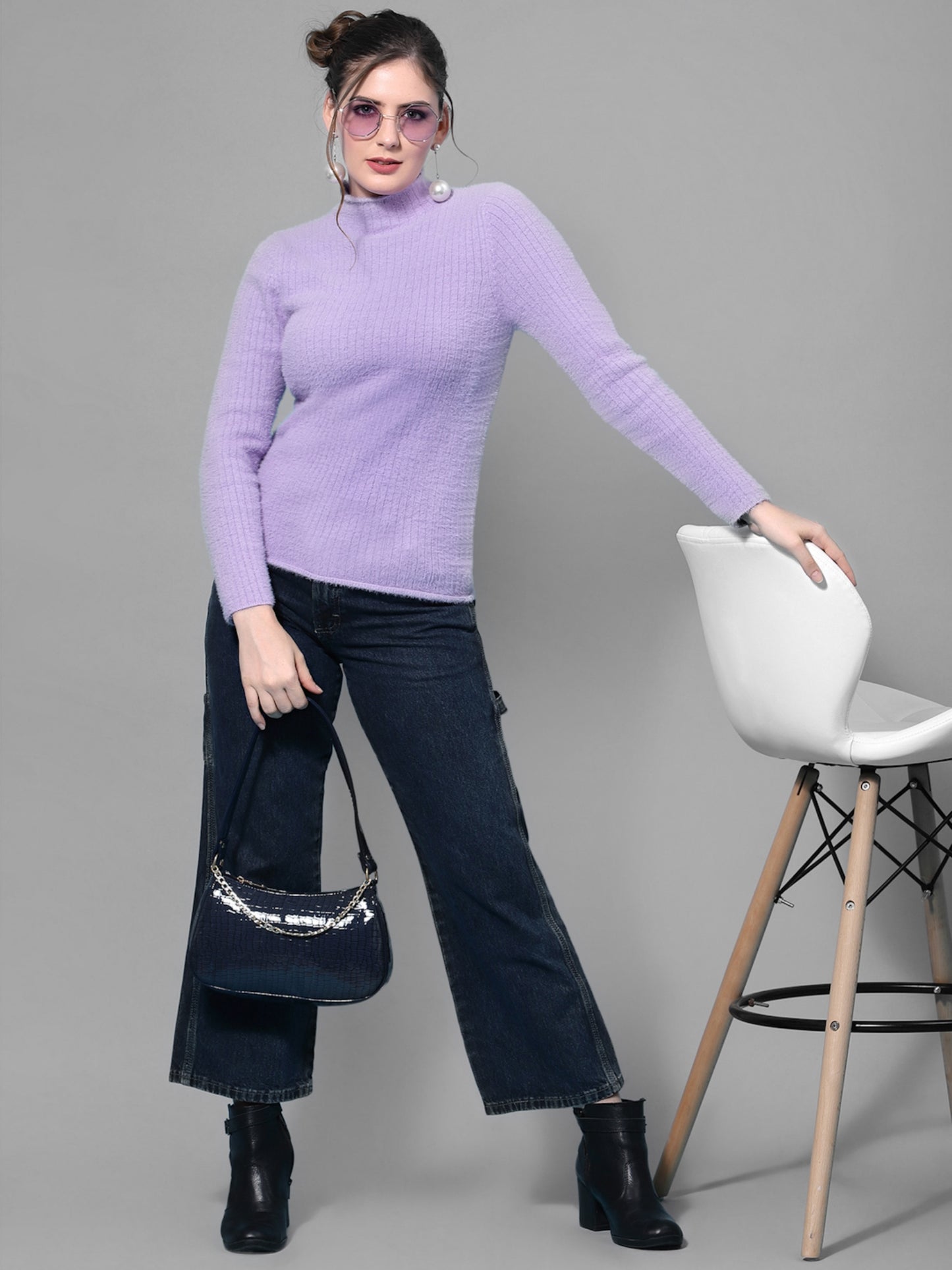 Mafadeny Winter wear Lavender Stylish Pullover