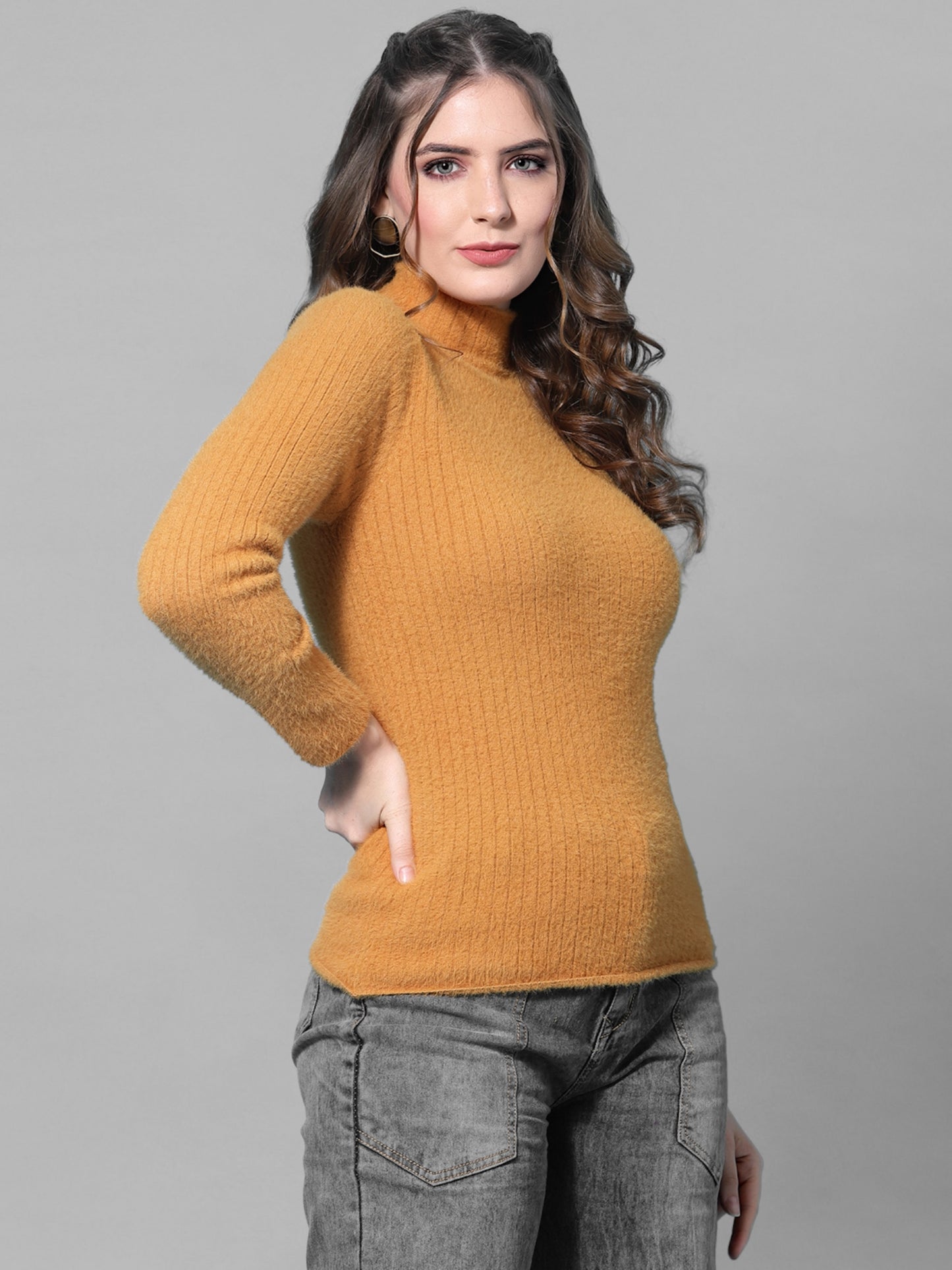 Mafadeny Winter wear Musterd Stylish Pullover