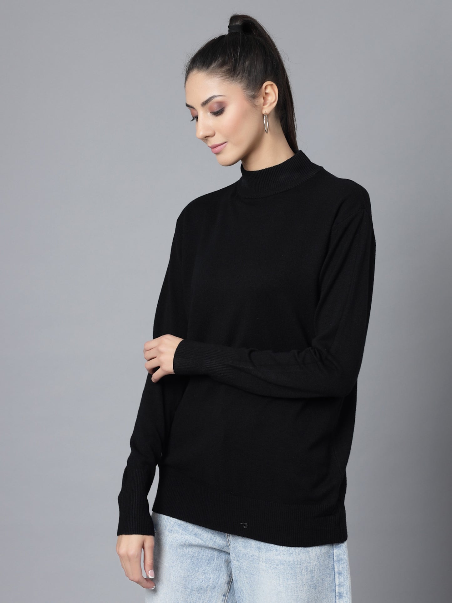 Mafadeny Winter Wear Black Stylish & Cosy  Pullover