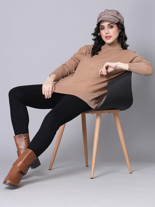 Mafadeny Winter Wear Camel Stylish & Cosy  Pullover