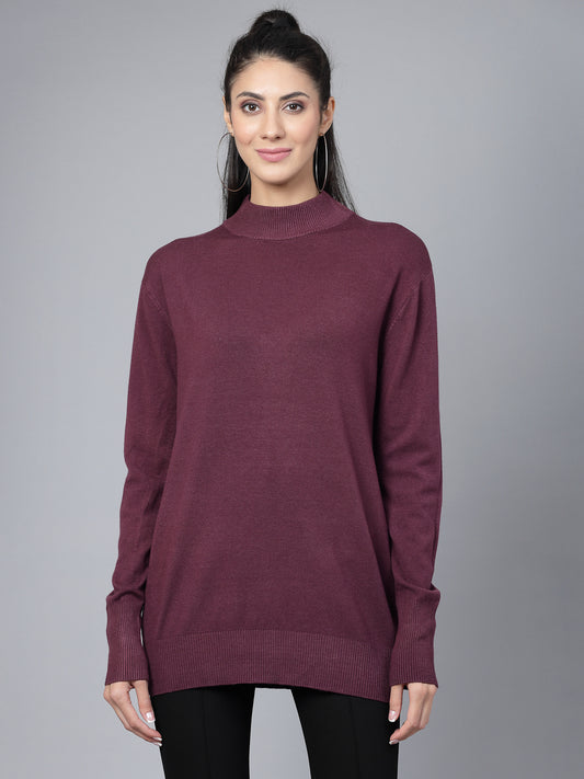 Mafadeny Winter Wear D.Wine Stylish & Cosy  Pullover