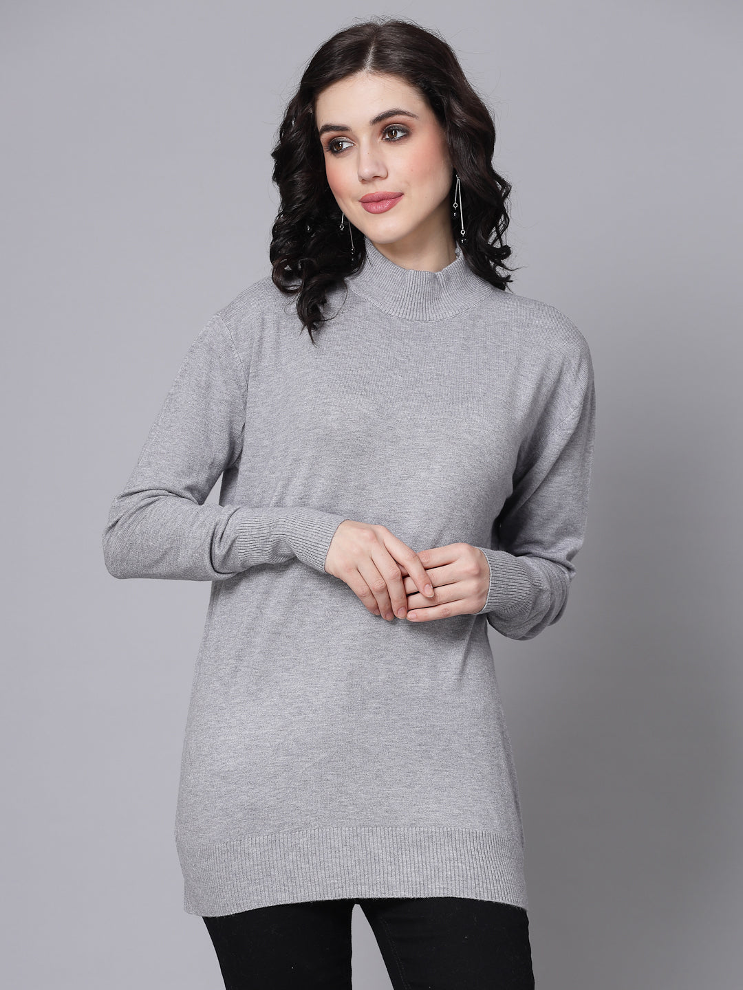 Mafadeny Winter Wear Grey Stylish & Cosy  Pullover