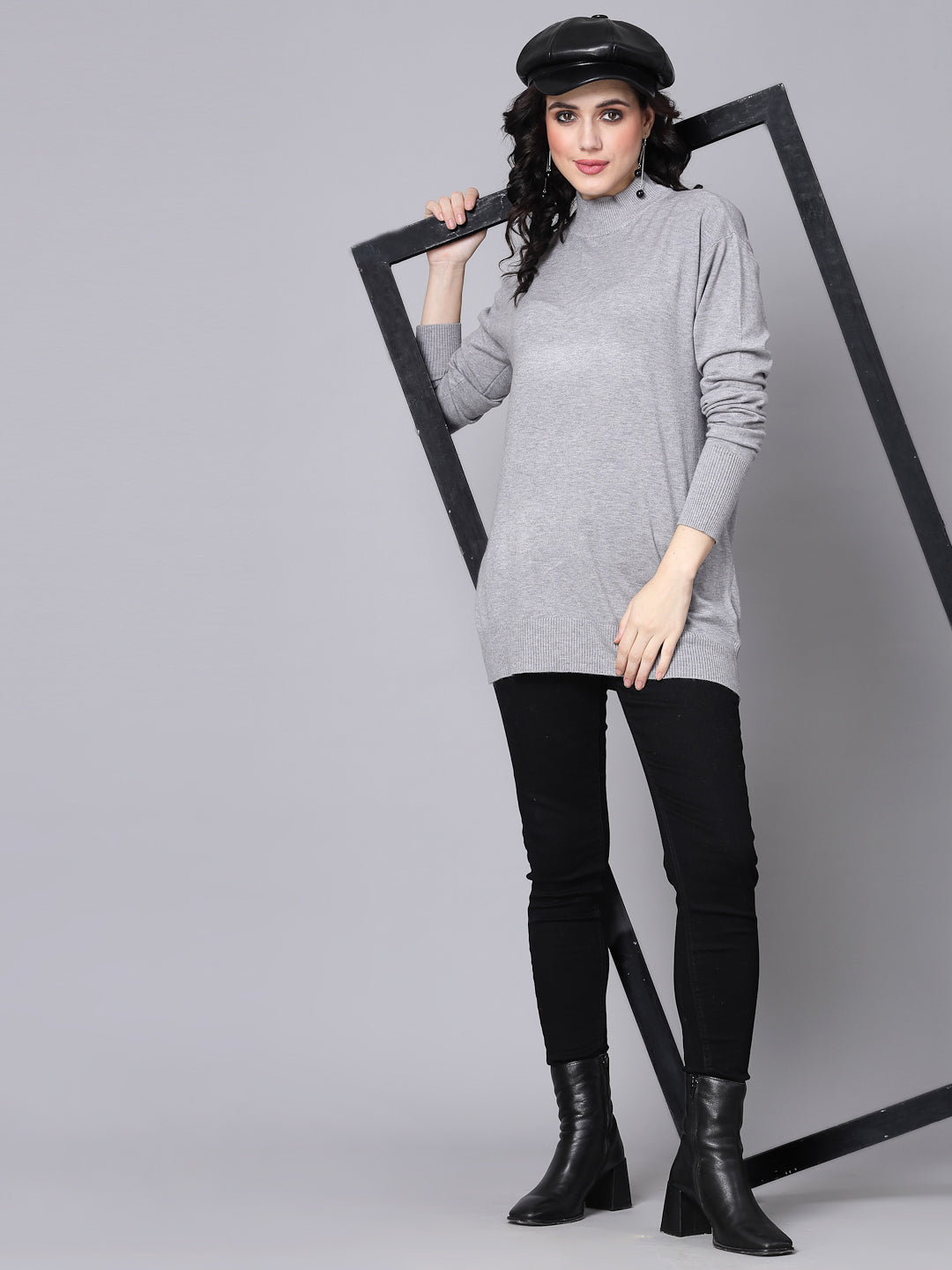 Mafadeny Winter Wear Grey Stylish & Cosy  Pullover