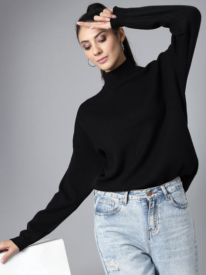 Mafadeny Winter Wear Black Stylish & Cosy  Pullover