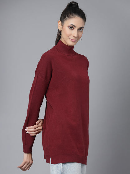 Mafadeny Winter Wear Mehroon Stylish & Cosy  Pullover