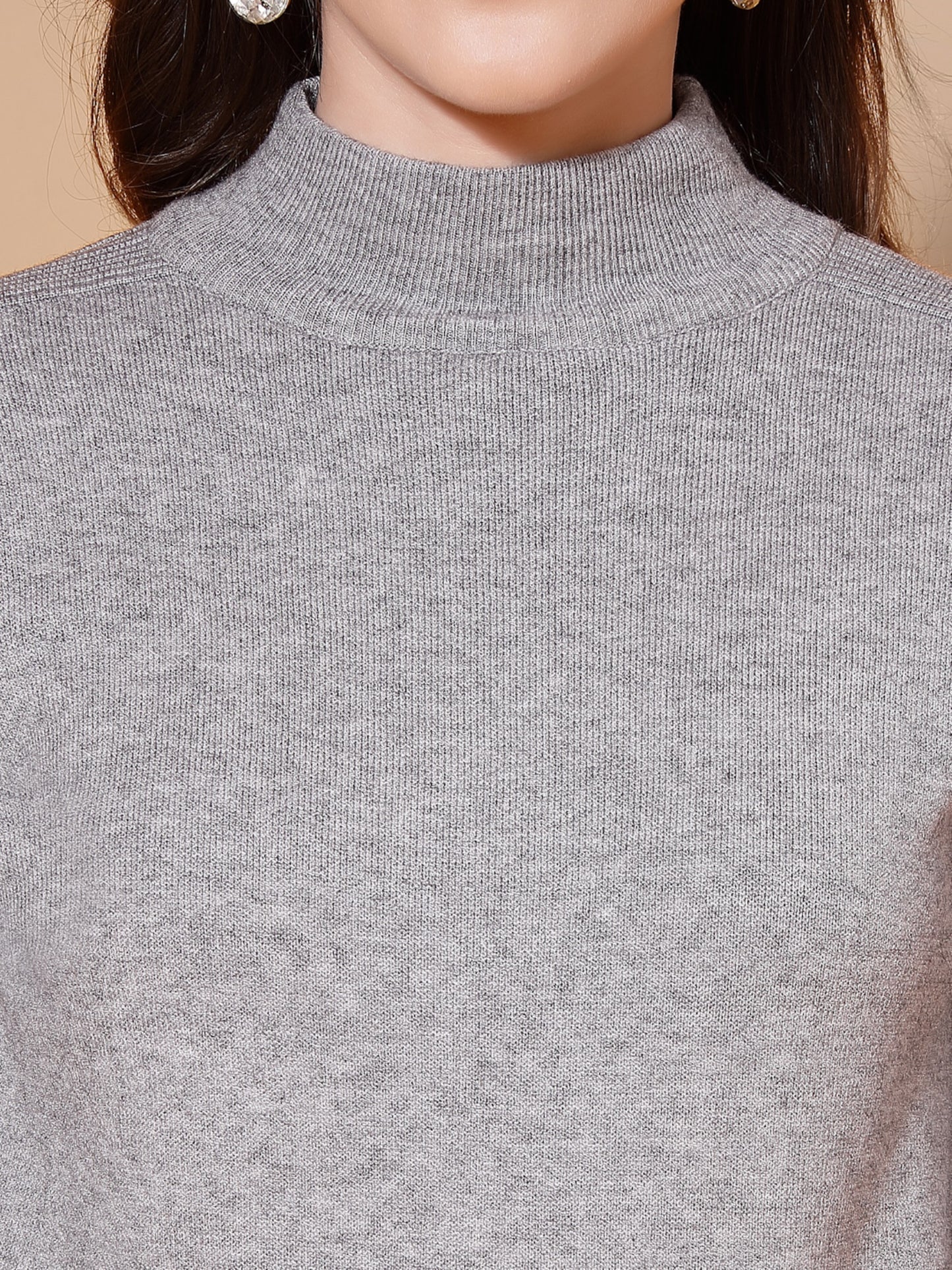 Mafadeny Women Grey & Black Pullover