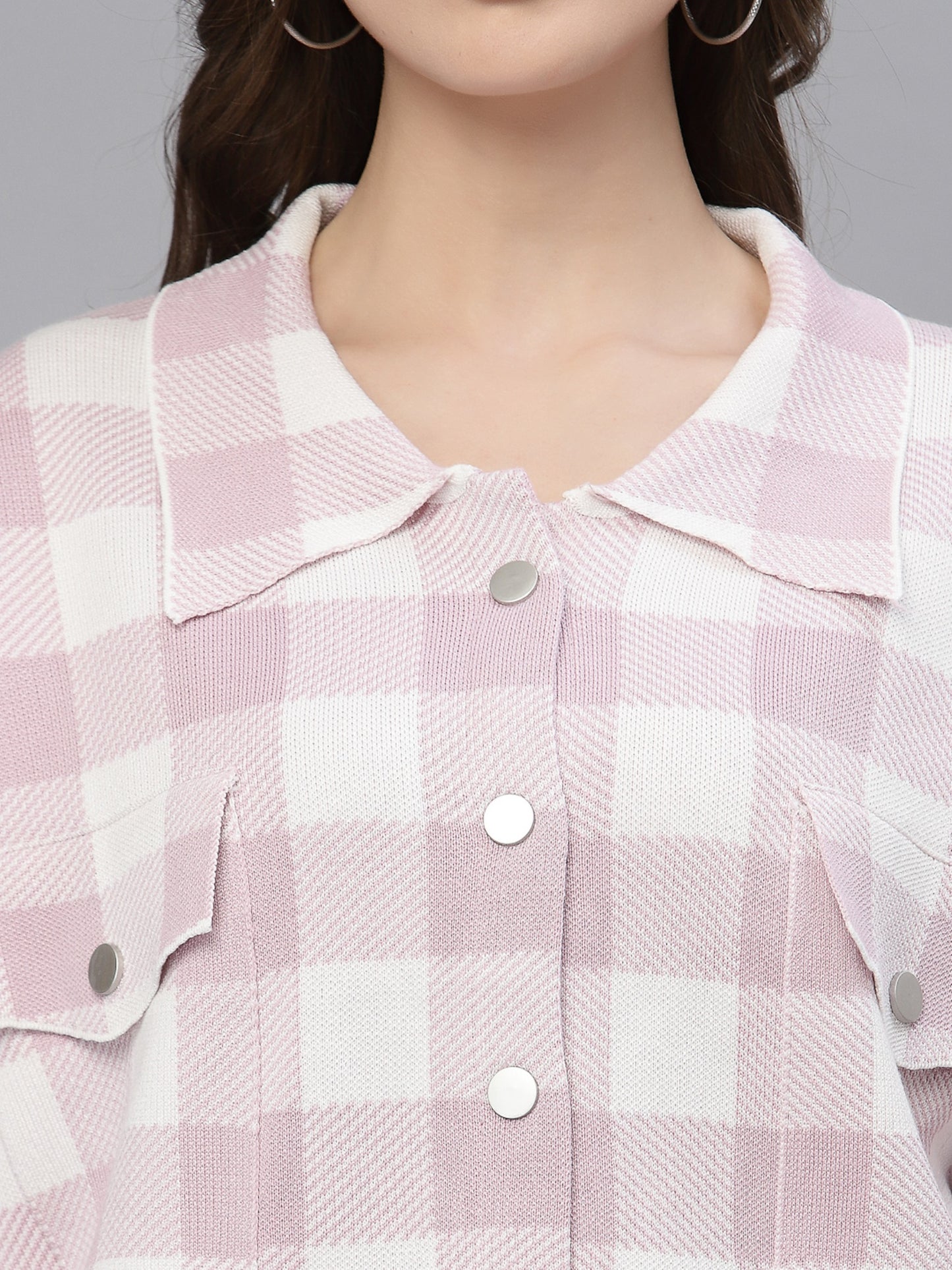 Mafadeny Women Beige Comfort Gingham Checks Checked Casual Shirt