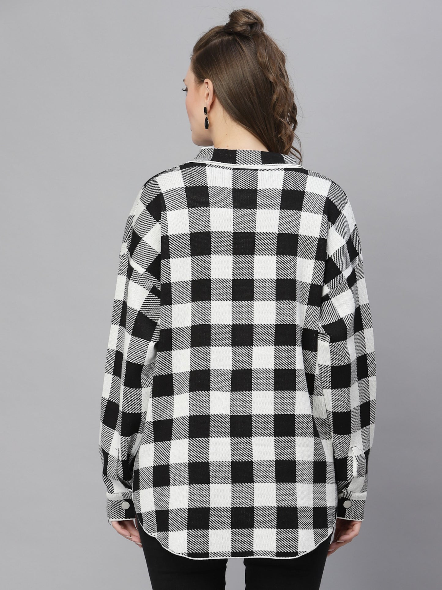 Mafadeny Women Tartan Checks Checked Casual Shirt