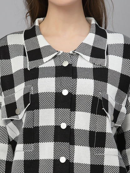 Mafadeny Women Tartan Checks Checked Casual Shirt