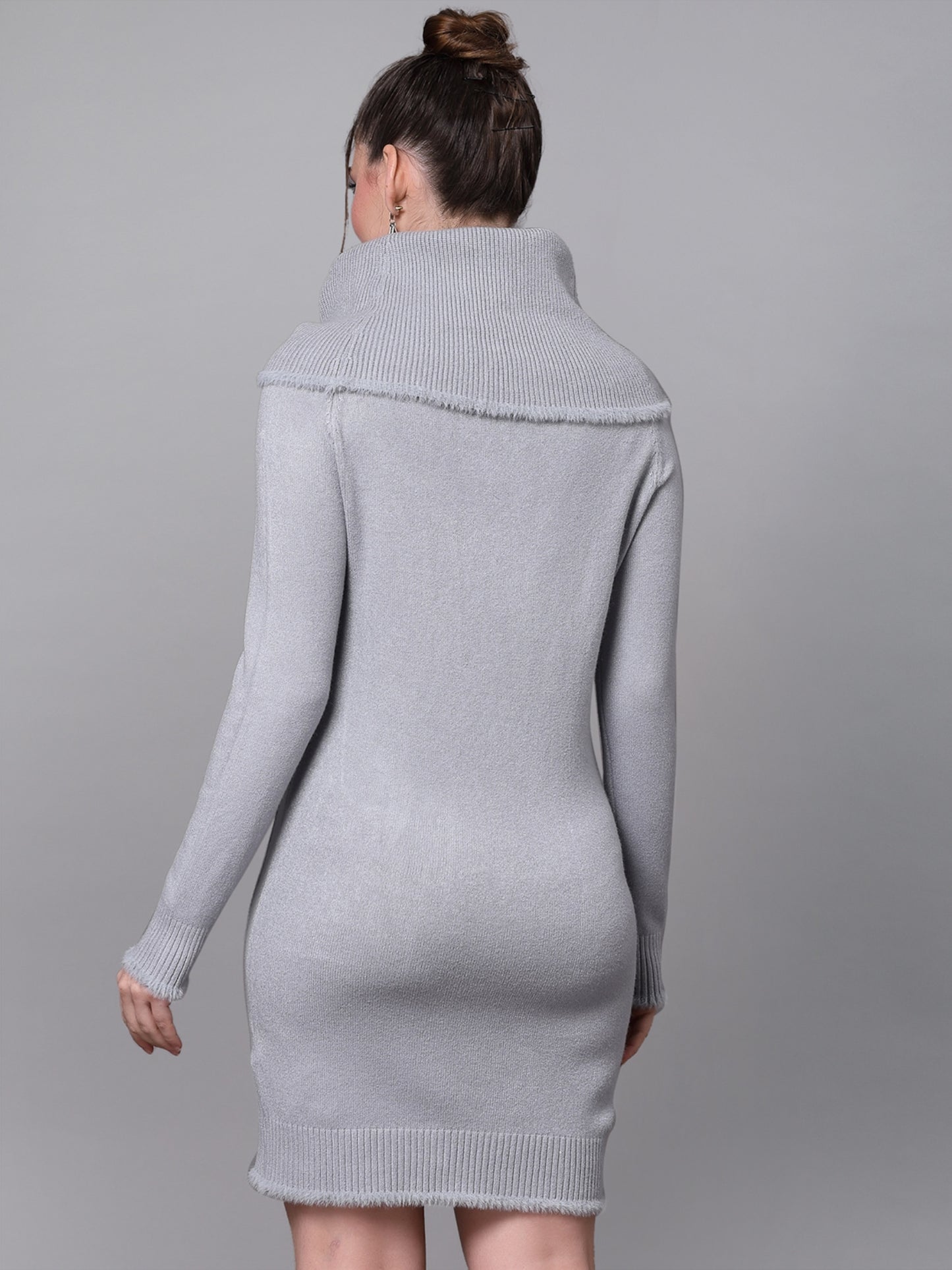 Mafadeny Women Grey Jumper Dress