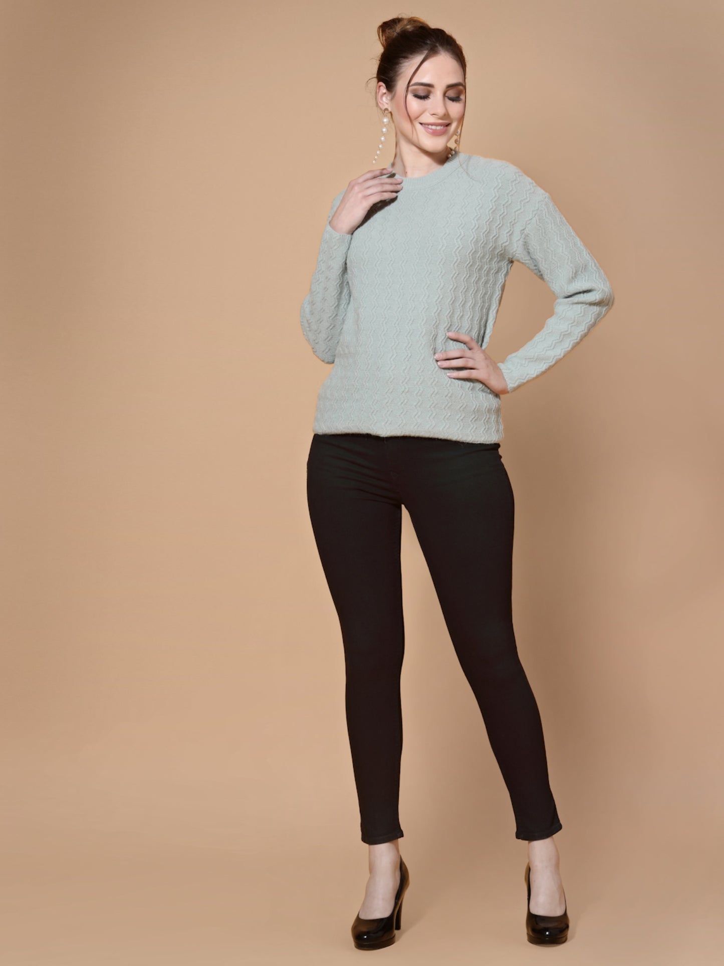 Mafadeny Women Green Pullover