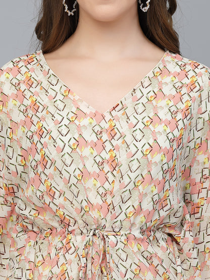 Mafadeny Abstract Printed Kaftan Top and Palazzos Co-Ords