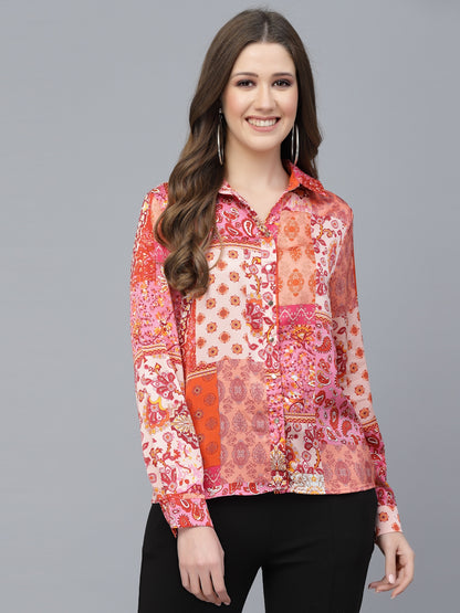 Mafadeny Ethnic Motifs Printed Casual Shirt