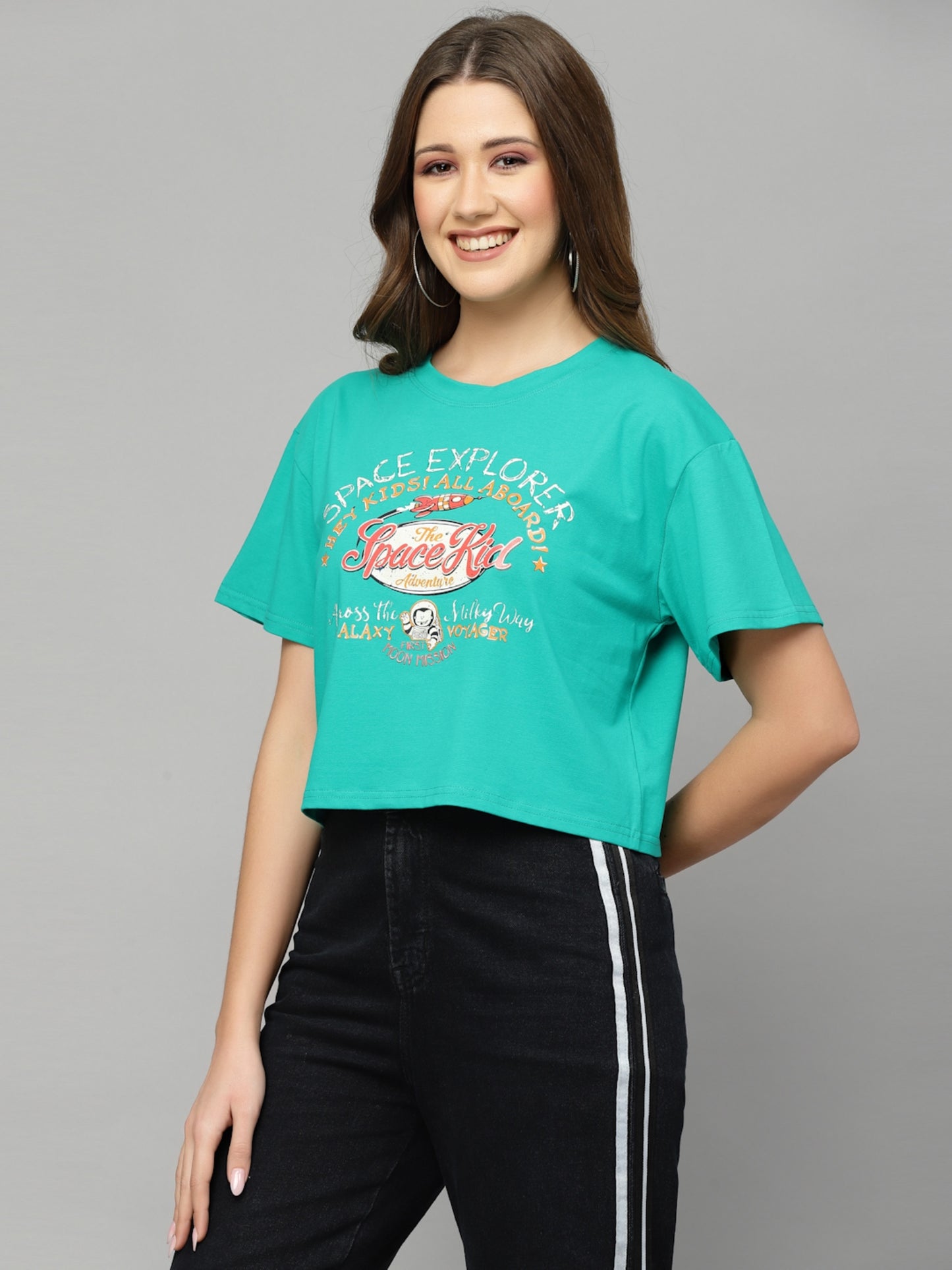 Mafadeny Typography Printed Cotton Loose Fit T-shirt