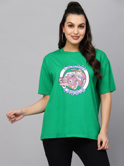 Mafadeny Crabby Cabbie Printed Round Neck Cotton T-shirt