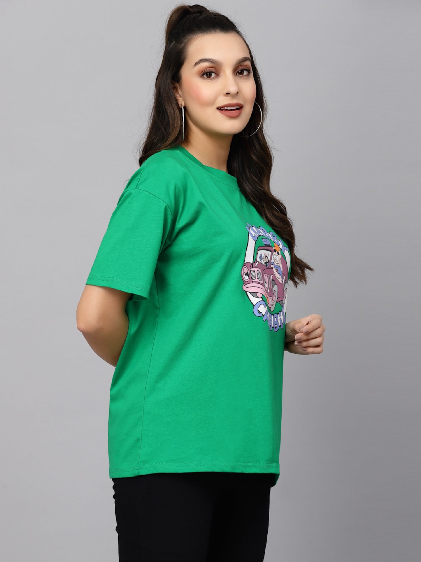 Mafadeny Crabby Cabbie Printed Round Neck Cotton T-shirt